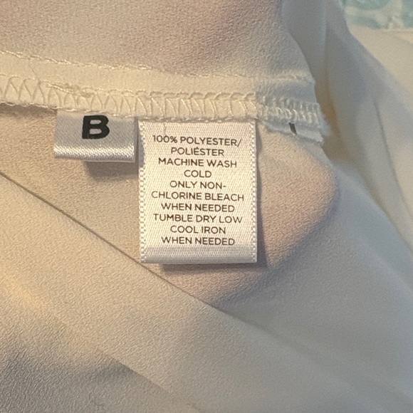 Loft Ivory White Cream Band Collar Button Henley Long Sleeve Blouse Size Medium - Picture 7 of 7